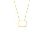 Engin Gold 14k Altın Dikdörtgen Geometrik Kolye