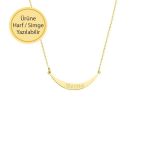 Engin Gold 14k Altın Oval Plaka Bar Kolye