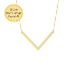Engin Gold 14k Altın V Model Geometrik Kolye