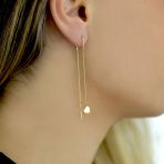 Engin Gold 14k Kalp Figürlü Sallantılı Altın Küpe