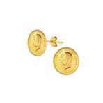 Engin Gold 22 Ayar Ata Çeyrekli Vidalı Altın Küpe