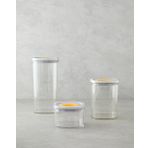 English Home Adly Plastik 3 Parça Saklama Kabı 700 ml – 1,4 L – 2 L Yeşil-Krem
