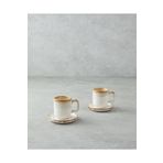 English Home Alicent Seramik 4 Parça 2 Kişilik Double Kahve Fincan Takımı 150 ml Krem