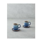 English Home Alicent Seramik 4 Parça 2 Kişilik Double Kahve Fincan Takımı 150 ml Mavi