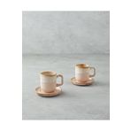 English Home Alicent Seramik 4 Parça 2 Kişilik Double Kahve Fincan Takımı 150 ml Pudra