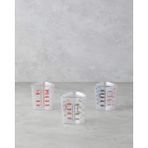 English Home Aline Plastik 3’lü Ölçü Kabı Mutfak Gereci 8X8X9 cm Şeffaf