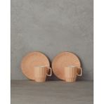 English Home Angely 4 Parça Somon Renkli New Bone China Desenli Kahve Fincan Takımı - Açık Pembe