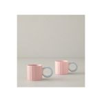 English Home Angled New Bone China 2 Parça 2 Kişilik Kahve Fincan Takımı 90 Ml Açık Pembe