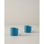 English Home Angled New Bone China 2 Parça 2 Kişilik Kahve Fincan Takımı 90 Ml Turkuaz Turkuaz