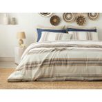 English Home Aquatic Te x ture Ipliği Boyalı Tek Kişilik Nevresım Takımı 160 x 220 cm Lacivert - Bej