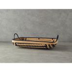 English Home Bamboo Bambu 53.5x33x15 cm Siyah Bej Dekoratif Tepsi