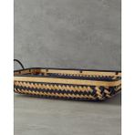 English Home Bamboo Bambu 59x37x16 cm Siyah Bej Dekoratif Tepsi