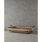 English Home Bamboo Bambu 65x42x18 cm Siyah Bej Dekoratif Tepsi