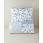 English Home Berryland Kolay Ütülenir Çarşaflı Tek Kişilik Nevresim Takımı 160X220 cm Mavi-Turuncu - Mavi - Turuncu - 160 x 220 cm