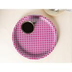 English Home Boho Dream Metal 34 cm Pembe Yuvarlak Tepsi
