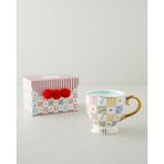 English Home Bright Vionna New Bone China Kupa 460 ml Pembe-Kırmızı-Turuncu - Pembe - Turuncu