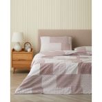 English Home Chain Patch Kolay Ütülenir Çarşaflı Tek Kişilik Nevresim Takımı 160x220 cm Mürdüm