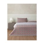 English Home Cherry Plaid Çift Kişilik Yatak Örtüsü Takımı 200x220 cm Fuşya