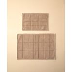 English Home Classy Diamond Pamuklu Bukle Banyo Paspası Seti Bej - 60 x 90 cm - 40 x 60 cm