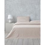 English Home Clouded Grid Ipliği Boyalı Tek Kişilik Çarşaflı Nevresim Takımı 160X220 cm Bej