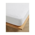 English Home Comfort Pamuklu Sıvı Geçirmez Tek Kişilik Yatak Koruyucu Alez 100x200 + 30 cm Beyaz