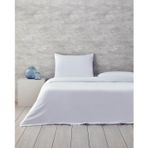 English Home Comfy Plain Beyaz Lacivert Çift Kişilik Nevresim Takımı
