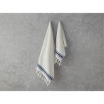 English Home Cool Stripe Pamuklu Çizgili Banyo Havlusu Takımı Ekru - Mavi - Renkli - 50 x 85 cm