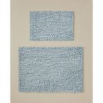 English Home Corallo Kaydırmaz Taban Banyo Paspası Seti 60X90 + 40X60 cm Mavi-Beyaz - Beyaz - Mavi