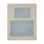 English Home Corallo Kaydırmaz Taban Banyo Paspası Seti 60x90 + 40x60 cm Mavi-Beyaz