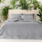 English Home Crystal İpeksi Twill Gri 200x220 cm Çift Kişilik Nevresim Takımı