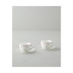 English Home Daisy Days New Bone China 4 Parça 2 Kişilik Cam Tabaklı Kahve Fincan Takımı 80 ml Pembe - Yeşil
