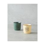 English Home Enjoy the Moment Bone Porselen 2’li Espresso Fincan 90 ml Yeşil-Sarı