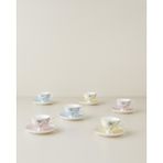 English Home Evelina New Bone China 12 Parça 6 Kişilik Kahve Fincan Takımı 90 ml Açık Pembe-Sarı-Mavi - Açık Pembe - Sarı