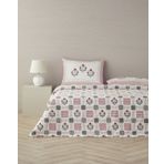 English Home Floral Grid Pamuklu Çift Kişilik Nevresim Seti Gül Kurusu