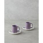 English Home Floretta Bone Porselen 4 Parça 2 Kişilik Kahve Fincan Takımı 90 ml Mor