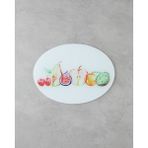 English Home Fruit Joy Cam Kesme Tahtası 38x28 cm Beyaz