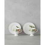 English Home Garden Dream New Bone China 4 Parça 2 Kişilik Kahve Fincan Takımı 90 ml Yeşil-Beyaz - Yeşil - Beyaz