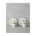 English Home Garden Dream New Bone China 4 Parça 2 Kişilik Kahve Fincan Takımı 90 ml Yeşil-Beyaz