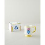 English Home Gifty Flower New Bone China Kupa 310 ml Pembe-Sarı-Mavi - Pembe - Sarı