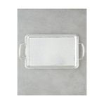 English Home Glamour Metal İkram Tepsisi 34,5x22 Cm Silver