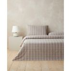 English Home Glen Plaid İpliği Boyalı Çift Kişilik Çarşaflı Nevresim Takımı 200x220 cm Koyu Bej - 200 x 220 cm