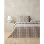 English Home Glen Plaid İpliği Boyalı Nevresim Takımı Koyu Bej