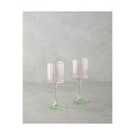 English Home Glimmer Cam 2'li Kadeh 250 ml Pembe - Yeşil