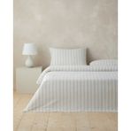 English Home Glint Stripes İpliği Boyalı Çift Kişilik Çarşaflı Nevresim Takımı 200x220 Cm Bej-gri Bej-gri
