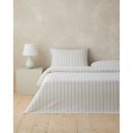 English Home Glint Stripes Ipliği Boyalı Tek Kişilik Çarşaflı Nevresim Takımı 160X220 cm Bej-Gri - Bej - Gri