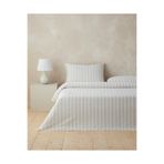 English Home Glint Stripes İpliği Boyalı Tek Kişilik Çarşaflı Nevresim Takımı 160x220 cm Bej-Gri