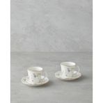 English Home Greena Bone Porselen 4 Parça 2 Kişilik Kahve Fincan Takımı 80 ml Renkli - 4 Adet