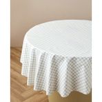 English Home Gridlane Pvc Yuvarlak Masa Örtüsü 140 cm Bej