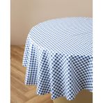 English Home Gridlane Pvc Yuvarlak Masa Örtüsü 140 cm Mavi - Açık Mavi