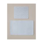 English Home Gridline Kaydırmaz Taban Banyo Paspası Seti 60X100 cm + 50X60 cm Gri